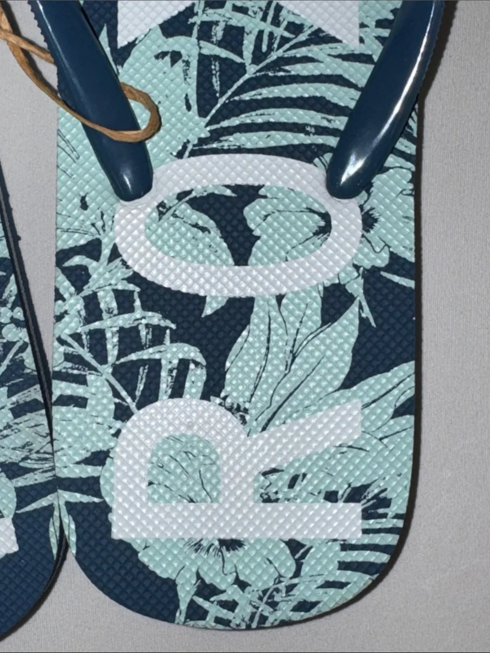 Roxy Starfish V Tropical Floral Flip Flops Blue Women’s 7 NWOT